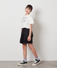 KJKHX25021 a.v.v KIDS(アー・ヴェ・ヴェ) [160]【接触冷感】ロゴ刺繍ゆるTシャツ ブラック
