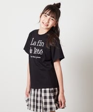 KJKHX25021 a.v.v KIDS(アー・ヴェ・ヴェ) [160]【接触冷感】ロゴ刺繍ゆるTシャツ ブラック
