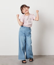 KJKHX25021 a.v.v KIDS(アー・ヴェ・ヴェ) [160]【接触冷感】ロゴ刺繍ゆるTシャツ ブラック
