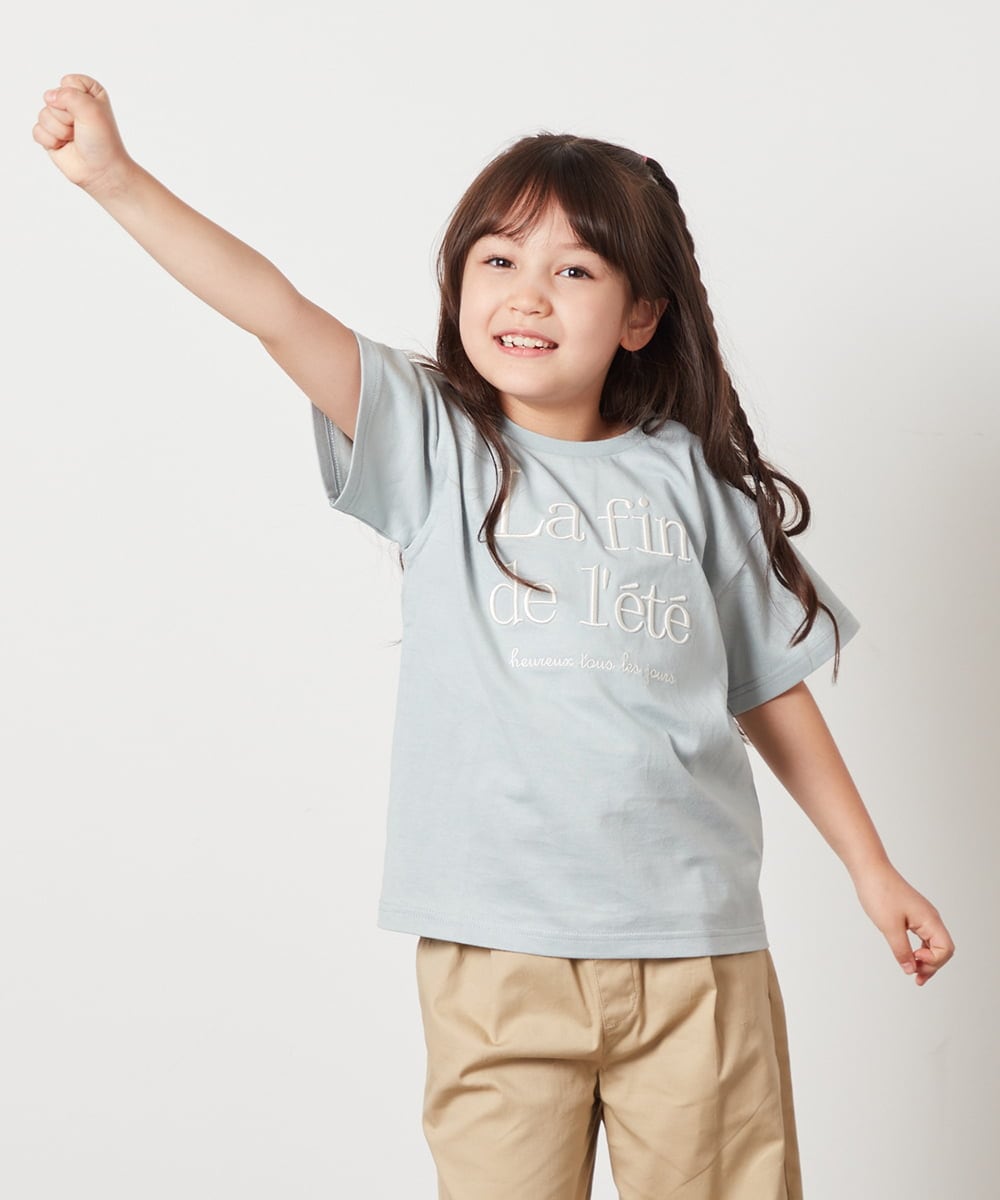 KJKHX25021 a.v.v KIDS(アー・ヴェ・ヴェ) [160]【接触冷感】ロゴ刺繍ゆるTシャツ ブラック