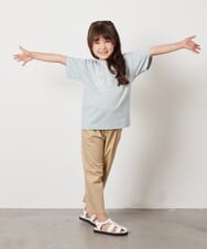 KJKHX25021 a.v.v KIDS(アー・ヴェ・ヴェ) [160]【接触冷感】ロゴ刺繍ゆるTシャツ ブラック