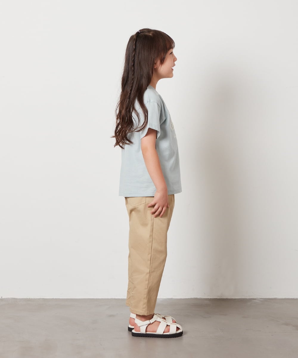 KJKHX25021 a.v.v KIDS(アー・ヴェ・ヴェ) [160]【接触冷感】ロゴ刺繍ゆるTシャツ ブラック