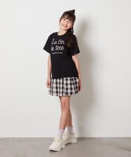 KJKHX25021 a.v.v KIDS(アー・ヴェ・ヴェ) [160]【接触冷感】ロゴ刺繍ゆるTシャツ ブラック
