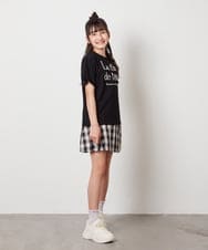 KJKHX25021 a.v.v KIDS(アー・ヴェ・ヴェ) [160]【接触冷感】ロゴ刺繍ゆるTシャツ ブラック