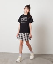 KJKHX25021 a.v.v KIDS(アー・ヴェ・ヴェ) [160]【接触冷感】ロゴ刺繍ゆるTシャツ ブラック