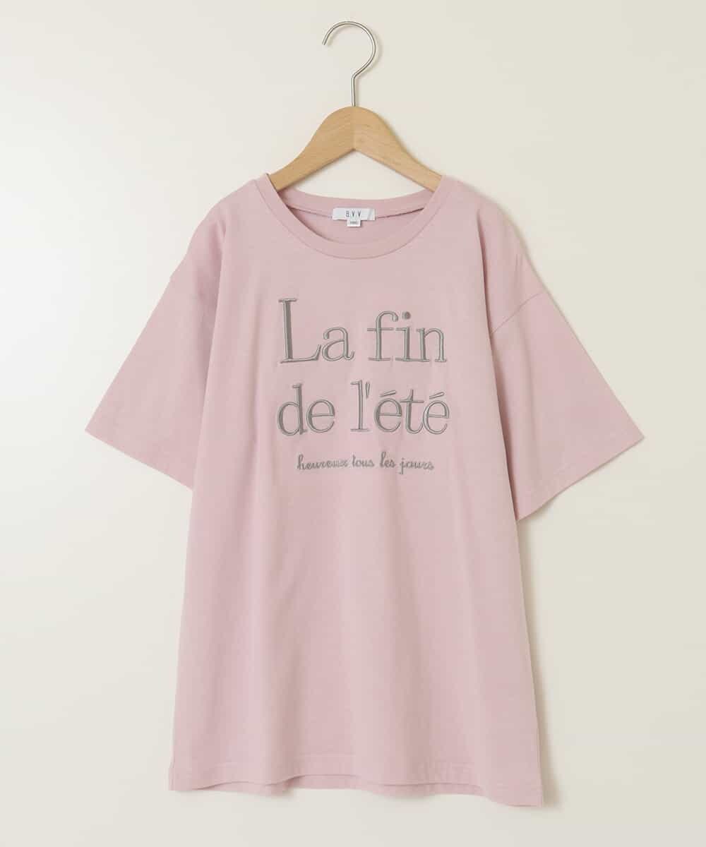 KJKHX25021 a.v.v KIDS(アー・ヴェ・ヴェ) [160]【接触冷感】ロゴ刺繍ゆるTシャツ ピンク