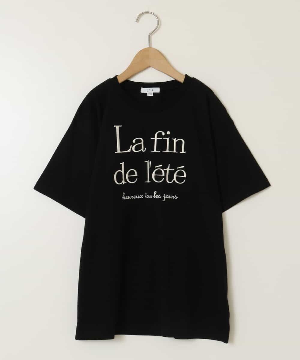 KJKHX25021 a.v.v KIDS(アー・ヴェ・ヴェ) [160]【接触冷感】ロゴ刺繍ゆるTシャツ ブラック