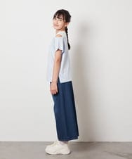 KJKHX27029 a.v.v KIDS(アー・ヴェ・ヴェ) [160]【接触冷感】レイヤード風オフショルTシャツ ライトブルー