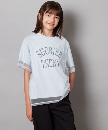 KJKHX29029 a.v.v KIDS [160]チュールレイヤードTシャツ