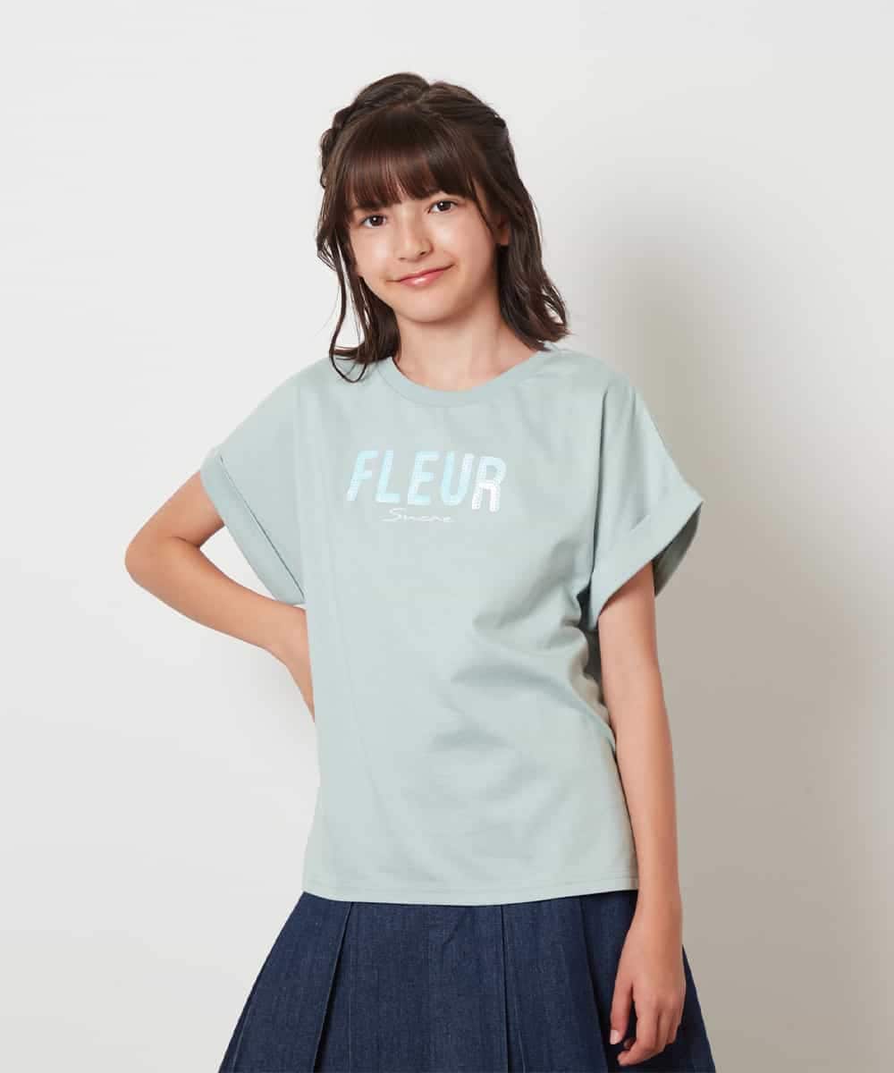KJKHX30034 a.v.v KIDS(アー・ヴェ・ヴェ) [160]オーロラスパンコールロゴTシャツ ブラック