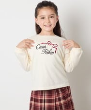 KJKJA32026 a.v.v KIDS(アー・ヴェ・ヴェ) 【毛玉になりにくい/安心の綿100％】[120-160]アソートロゴロンＴ アイボリー