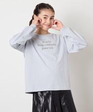 KJKJA32026 a.v.v KIDS(アー・ヴェ・ヴェ) 【毛玉になりにくい/安心の綿100％】[120-160]アソートロゴロンＴ アイボリー