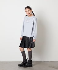 KJKJA32026 a.v.v KIDS(アー・ヴェ・ヴェ) 【毛玉になりにくい/安心の綿100％】[120-160]アソートロゴロンＴ アイボリー