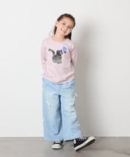 KJKJA33021 a.v.v KIDS(アー・ヴェ・ヴェ) 【毛玉になりにくい/安心の綿100％】[100-150]アソートモチーフロンＴ ピンク