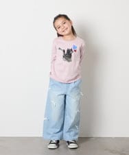 KJKJA33021 a.v.v KIDS(アー・ヴェ・ヴェ) 【毛玉になりにくい/安心の綿100％】[100-150]アソートモチーフロンＴ ピンク