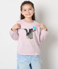 KJKJA33021 a.v.v KIDS(アー・ヴェ・ヴェ) 【毛玉になりにくい/安心の綿100％】[100-150]アソートモチーフロンＴ ピンク