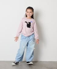 KJKJA33021 a.v.v KIDS(アー・ヴェ・ヴェ) 【毛玉になりにくい/安心の綿100％】[100-150]アソートモチーフロンＴ ピンク