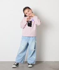 KJKJA33021 a.v.v KIDS(アー・ヴェ・ヴェ) 【毛玉になりにくい/安心の綿100％】[100-150]アソートモチーフロンＴ ピンク