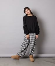 KJKJA41034 a.v.v KIDS(アー・ヴェ・ヴェ) [130-160]チュールスリーブポンチカットソー ホワイト