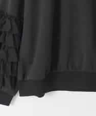 KJKJA41034 a.v.v KIDS(アー・ヴェ・ヴェ) [130-160]チュールスリーブポンチカットソー ブラック