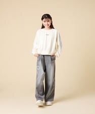 KJKJA44029 a.v.v KIDS(アー・ヴェ・ヴェ) [130-160]配色ラインロンＴ アイボリー