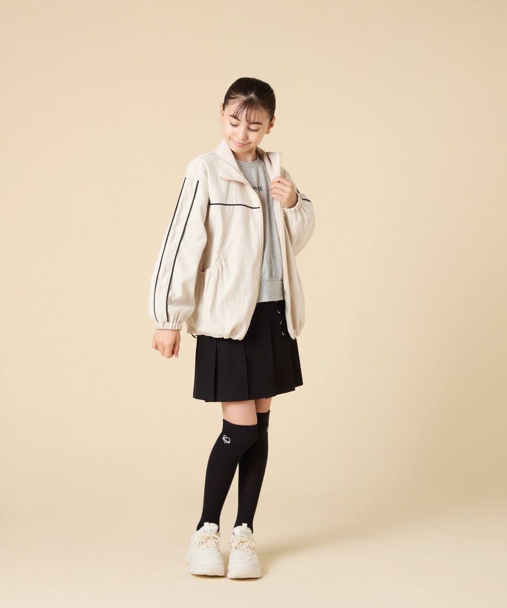 KJKJA44029 a.v.v KIDS(アー・ヴェ・ヴェ) [130-160]配色ラインロンＴ アイボリー