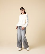 KJKJA44029 a.v.v KIDS(アー・ヴェ・ヴェ) [130-160]配色ラインロンＴ アイボリー