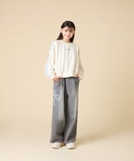 KJKJA44029 a.v.v KIDS(アー・ヴェ・ヴェ) [130-160]配色ラインロンＴ アイボリー