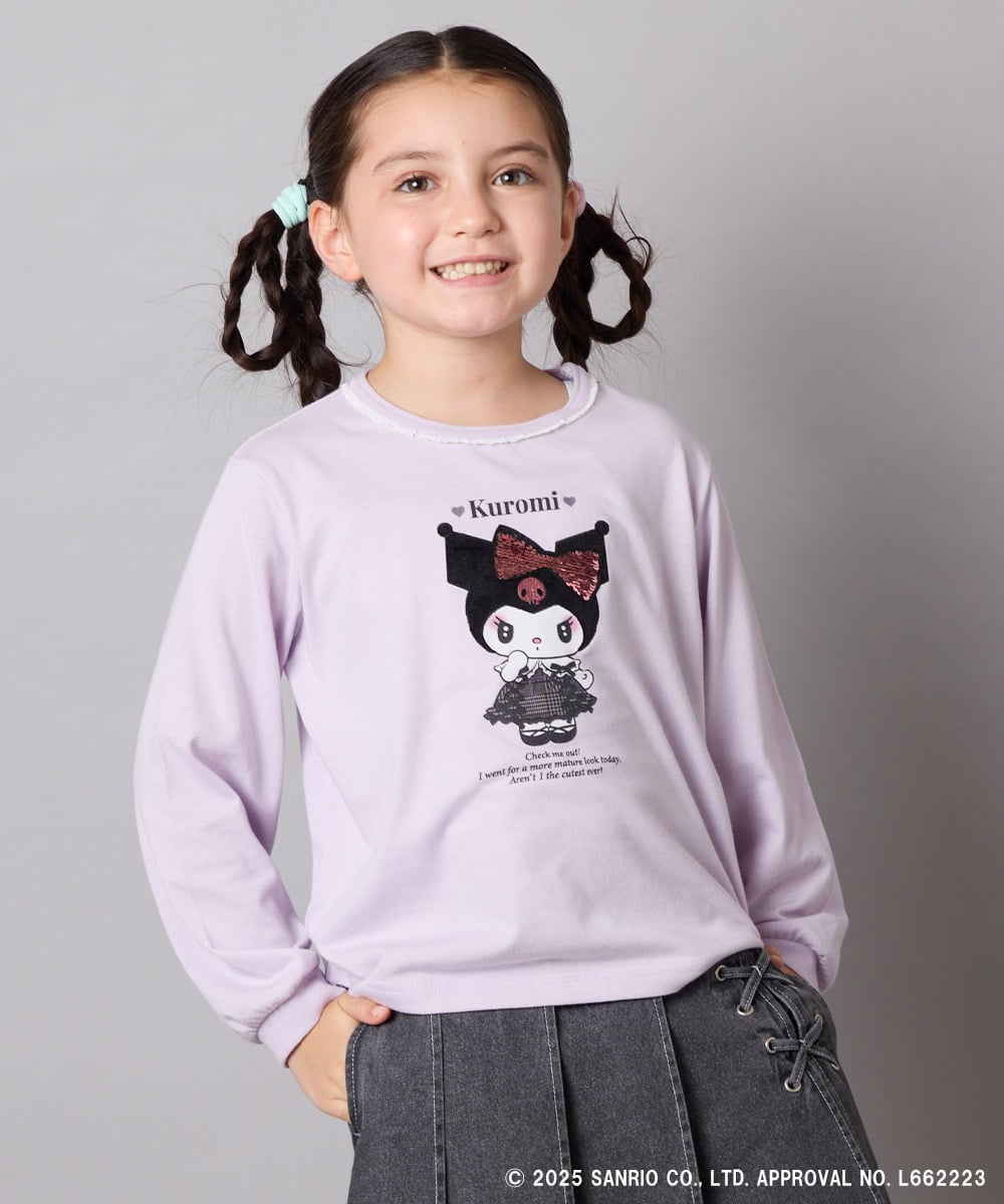 KJKJA80034 a.v.v KIDS(アー・ヴェ・ヴェ) 【数量限定】[100-140]［マイメロディ／クロミ］スパンコールロンT ピンク