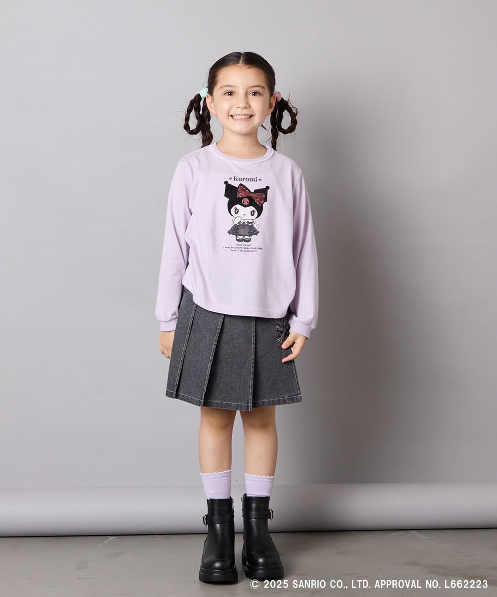 KJKJA80034 a.v.v KIDS(アー・ヴェ・ヴェ) 【数量限定】[100-140]［マイメロディ／クロミ］スパンコールロンT ピンク