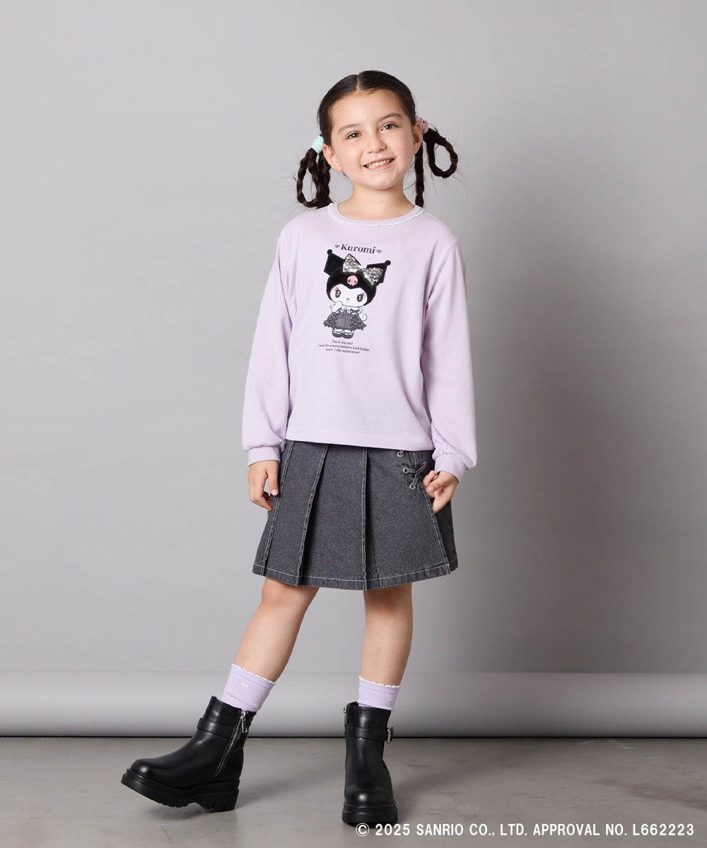 KJKJA80034 a.v.v KIDS(アー・ヴェ・ヴェ) 【数量限定】[100-140]［マイメロディ／クロミ］スパンコールロンT ピンク