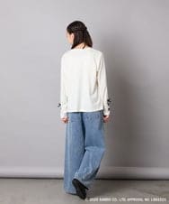 KJKJA81034 a.v.v KIDS(アー・ヴェ・ヴェ) 【数量限定】[110-150]［マイメロディ／クロミ］]袖レースアップロンT アイボリー