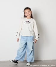 KJKJA81034 a.v.v KIDS(アー・ヴェ・ヴェ) 【数量限定】[110-150]［マイメロディ／クロミ］]袖レースアップロンT アイボリー