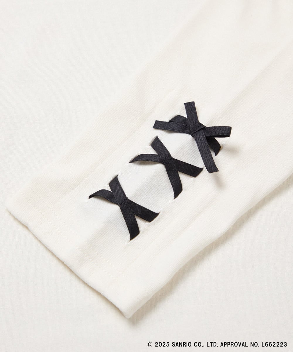 KJKJA81034 a.v.v KIDS(アー・ヴェ・ヴェ) 【数量限定】[110-150]［マイメロディ／クロミ］]袖レースアップロンT アイボリー