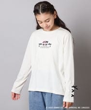 KJKJA81034 a.v.v KIDS(アー・ヴェ・ヴェ) 【数量限定】[110-150]［マイメロディ／クロミ］]袖レースアップロンT アイボリー