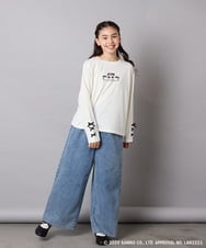 KJKJA81034 a.v.v KIDS(アー・ヴェ・ヴェ) 【数量限定】[110-150]［マイメロディ／クロミ］]袖レースアップロンT アイボリー