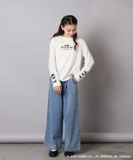 KJKJA81034 a.v.v KIDS(アー・ヴェ・ヴェ) 【数量限定】[110-150]［マイメロディ／クロミ］]袖レースアップロンT アイボリー