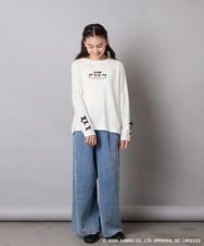 KJKJA81034 a.v.v KIDS(アー・ヴェ・ヴェ) 【数量限定】[110-150]［マイメロディ／クロミ］]袖レースアップロンT アイボリー