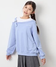 KJKJD02039 a.v.v KIDS(アー・ヴェ・ヴェ) [130-160]アシメショルダーベルトプルオーバー ブルー