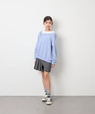 KJKJD02039 a.v.v KIDS(アー・ヴェ・ヴェ) [130-160]アシメショルダーベルトプルオーバー ブルー