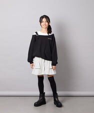 KJKJD02039 a.v.v KIDS(アー・ヴェ・ヴェ) [130-160]アシメショルダーベルトプルオーバー ブラック