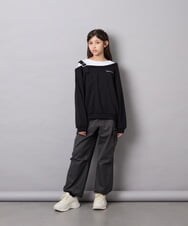 KJKJD02039 a.v.v KIDS(アー・ヴェ・ヴェ) [130-160]アシメショルダーベルトプルオーバー ブラック