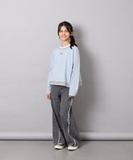 KJKJD03039 a.v.v KIDS(アー・ヴェ・ヴェ) [140-160]ボーダーレイヤード風ロングTシャツ ライトブルー