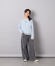 KJKJD03039 a.v.v KIDS(アー・ヴェ・ヴェ) [140-160]ボーダーレイヤード風ロングTシャツ ライトブルー