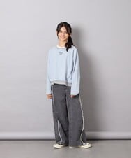KJKJD03039 a.v.v KIDS(アー・ヴェ・ヴェ) [140-160]ボーダーレイヤード風ロングTシャツ ライトブルー