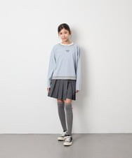 KJKJD03039 a.v.v KIDS(アー・ヴェ・ヴェ) [140-160]ボーダーレイヤード風ロングTシャツ ライトブルー