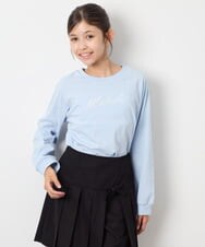 KJKJD04026 a.v.v KIDS(アー・ヴェ・ヴェ) [130-160]【毛玉になりにくい】ロゴロンT ライトブルー