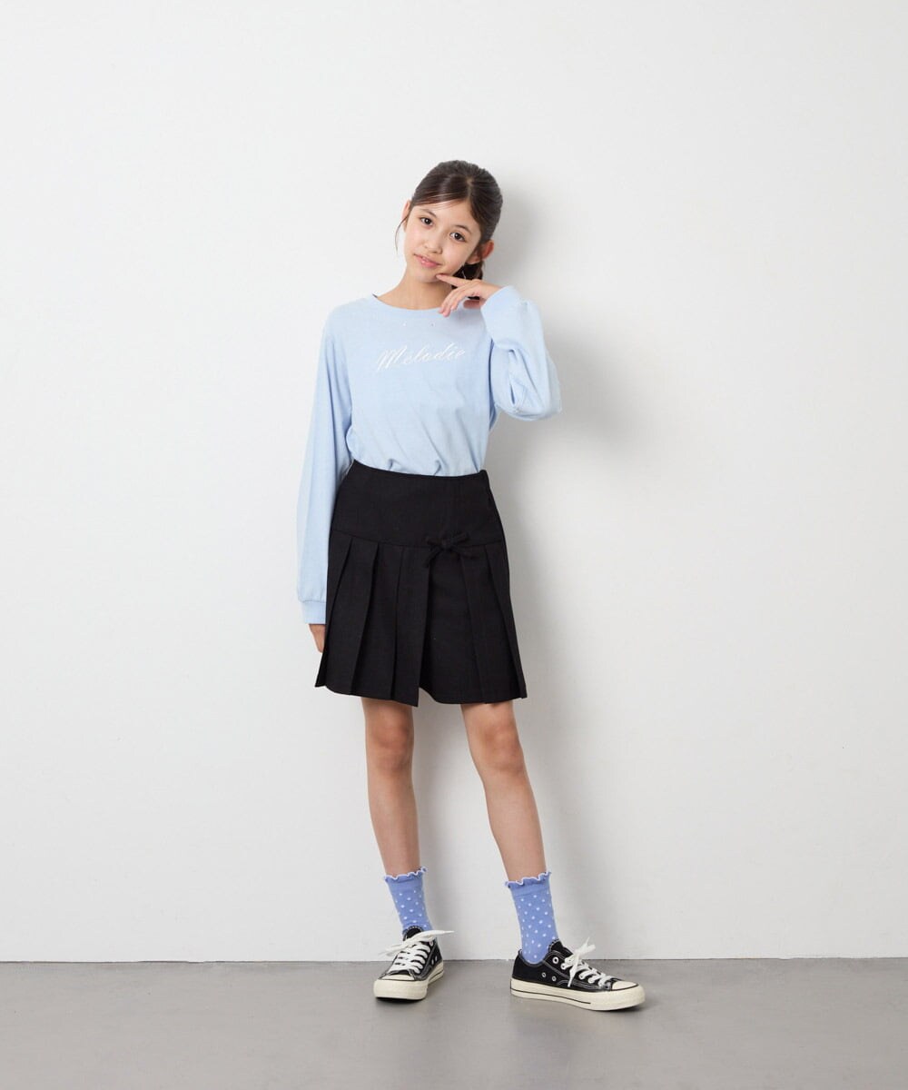 KJKJD04026 a.v.v KIDS(アー・ヴェ・ヴェ) [130-160]【毛玉になりにくい】ロゴロンT ライトブルー