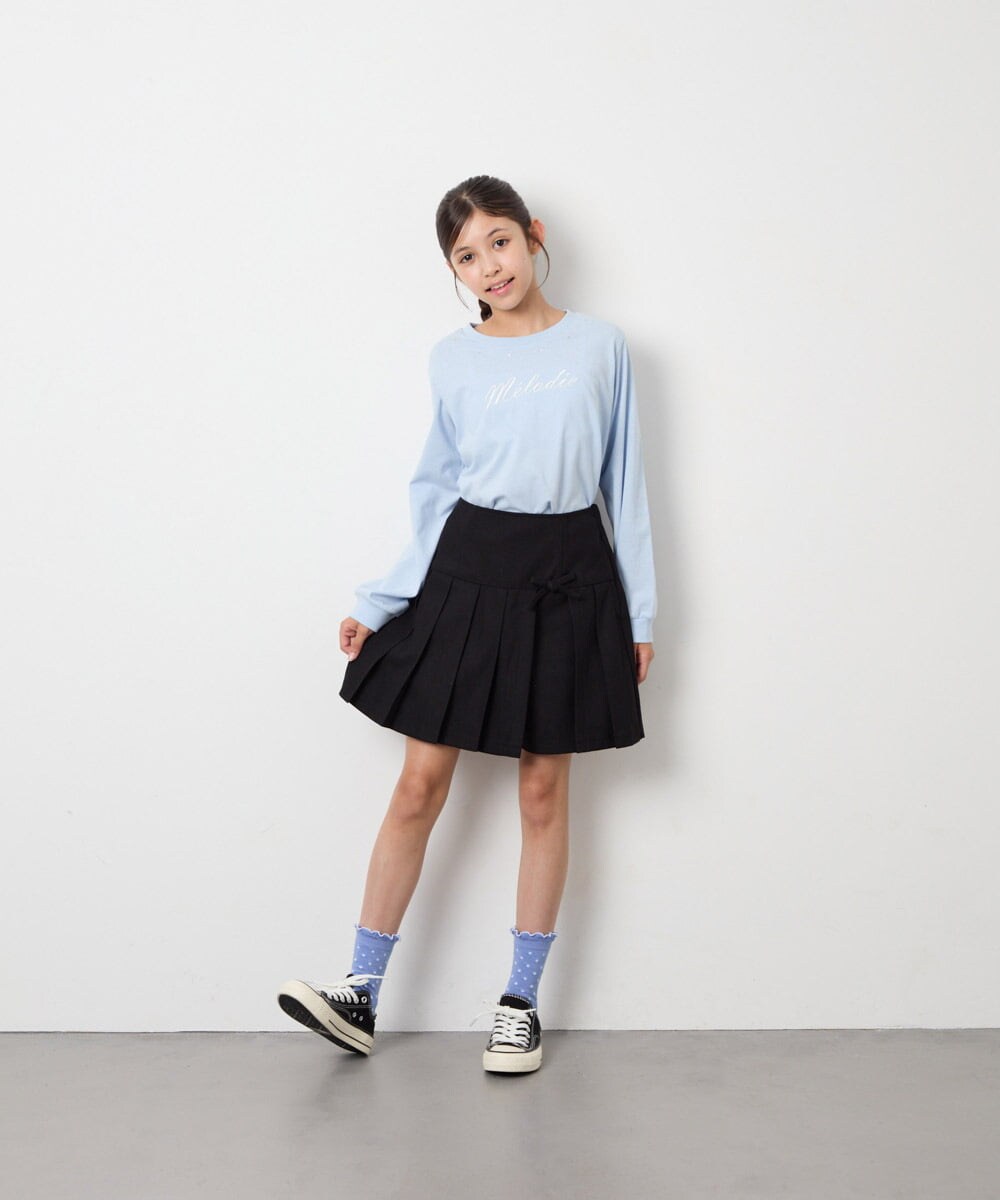 KJKJD04026 a.v.v KIDS(アー・ヴェ・ヴェ) [130-160]【毛玉になりにくい】ロゴロンT ライトブルー