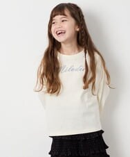 KJKJD04026 a.v.v KIDS(アー・ヴェ・ヴェ) [130-160]【毛玉になりにくい】ロゴロンT アイボリー